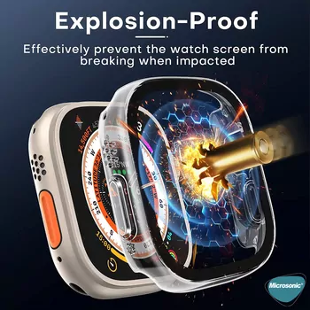 Microsonic Apple Watch Ultra 3 Kılıf Matte Premium WatchBand Turuncu