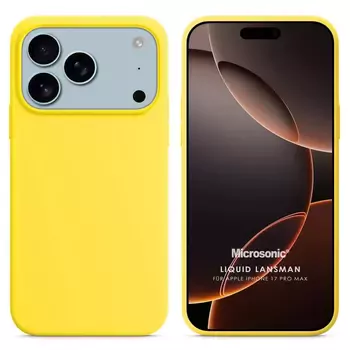 Microsonic Apple iPhone 17 Pro Max Kılıf Liquid Lansman Silikon Sarı