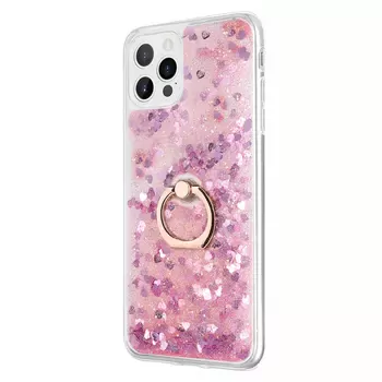 Microsonic Apple iPhone 15 Pro Max Kılıf Glitter Liquid Holder Pembe