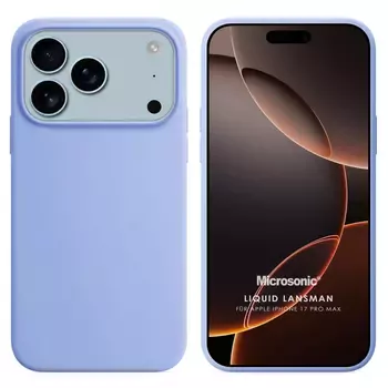 Microsonic Apple iPhone 17 Pro Max Kılıf Liquid Lansman Silikon Mavi