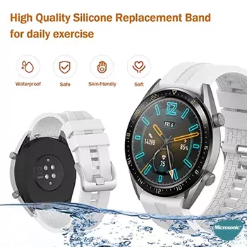 Microsonic Huawei Watch GT3 42mm Kordon, Silicone RapidBands Siyah