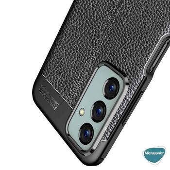 Microsonic Samsung Galaxy M23 Kılıf Deri Dokulu Silikon Siyah