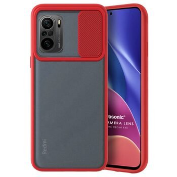 Microsonic Xiaomi Redmi K40 Pro+ Kılıf Slide Camera Lens Protection Kırmızı