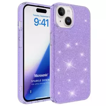 Microsonic Apple iPhone 15 Plus Kılıf Sparkle Shiny Lila