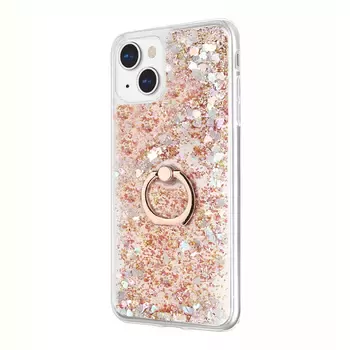 Microsonic Apple iPhone 15 Plus Kılıf Glitter Liquid Holder Gold