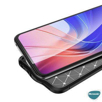 Microsonic Oppo A96 4G Kılıf Deri Dokulu Silikon Siyah