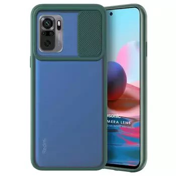 Microsonic Xiaomi Poco M5s Kılıf Slide Camera Lens Protection Koyu Yeşil