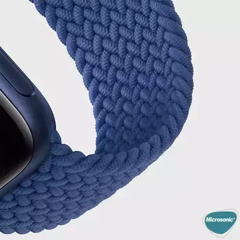 Microsonic Samsung Gear S3 Frontier Kordon, (Medium Size, 155mm) Braided Solo Loop Band Kırmızı