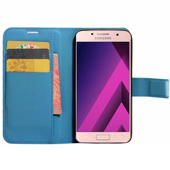 CaseUp Samsung Galaxy A3 2017 Cüzdanlı Suni Deri Kılıf Mavi