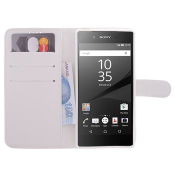 CaseUp Sony Xperia M4 Aqua Cüzdanlı Suni Deri Kılıf Beyaz