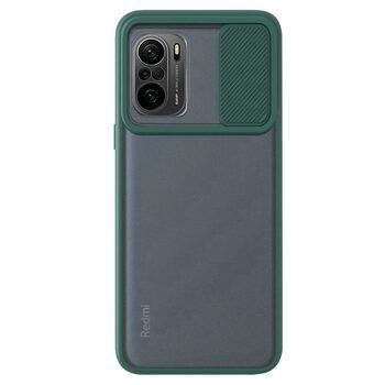 Microsonic Xiaomi Redmi K40 Pro Kılıf Slide Camera Lens Protection Koyu Yeşil