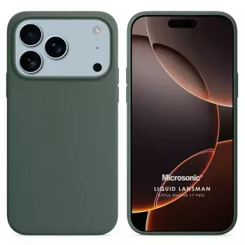 Microsonic Apple iPhone 17 Pro Kılıf Liquid Lansman Silikon Yeşil