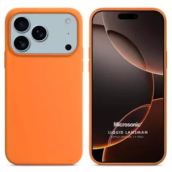 Microsonic Apple iPhone 17 Pro Kılıf Liquid Lansman Silikon Turuncu