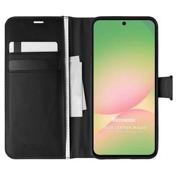 Microsonic Samsung Galaxy A57 Kılıf Delux Leather Wallet Siyah