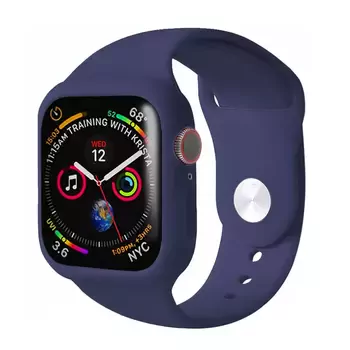 Microsonic Apple Watch Series 4 44mm Kordon 360 Coverage Silicone Lacivert