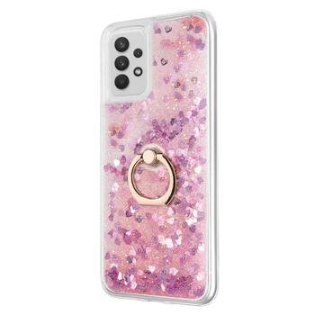 Microsonic Samsung Galaxy A52 Kılıf Glitter Liquid Holder Pembe