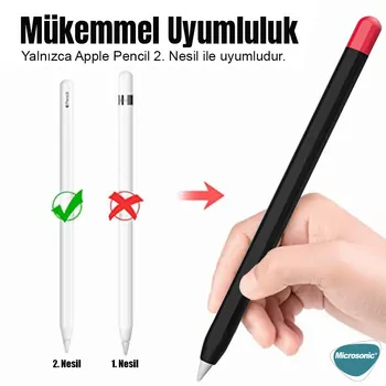 Microsonic Apple Pencil (2. nesil) Kılıf Mat Silikon Pembe Lila