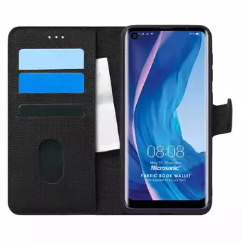 Microsonic Reeder P13 Blue Max Pro Kılıf Fabric Book Wallet Siyah