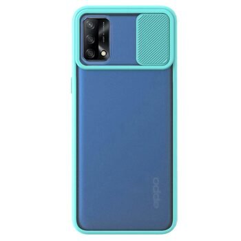 Microsonic Oppo A74 4G Kılıf Slide Camera Lens Protection Turkuaz