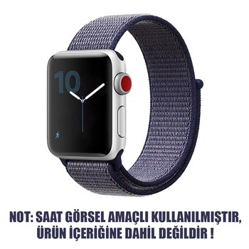 Microsonic Apple Watch Series 2 38mm Nylon Loop Kordon Midnight Blue