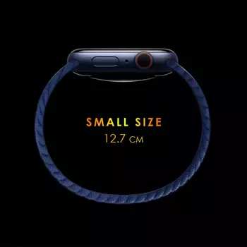 Microsonic Apple Watch Series 5 44mm Kordon, (Small Size, 127mm) Braided Solo Loop Band Turuncu