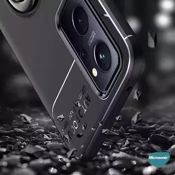 Microsonic Oppo A76 Kılıf Kickstand Ring Holder Kırmızı