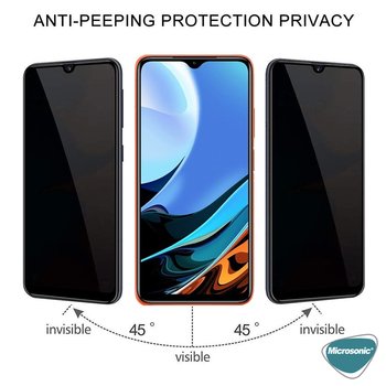 Microsonic Xiaomi Redmi 9T Invisible Privacy Kavisli Ekran Koruyucu Siyah