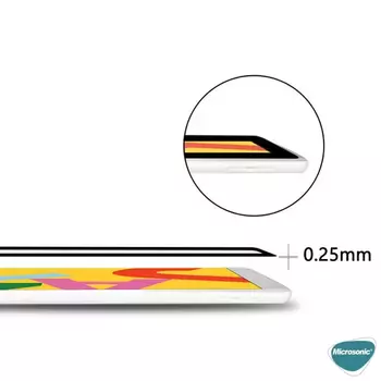 Microsonic Apple iPad 10.2'' 9. Nesil (A2602-A2604-A2603-A2605) Tam Kaplayan Temperli Cam Ekran Koruyucu Siyah