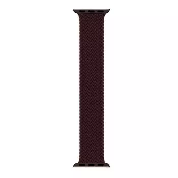 Microsonic Apple Watch Series 5 44mm Kordon, (Small Size, 127mm) Braided Solo Loop Band Koyu Bordo