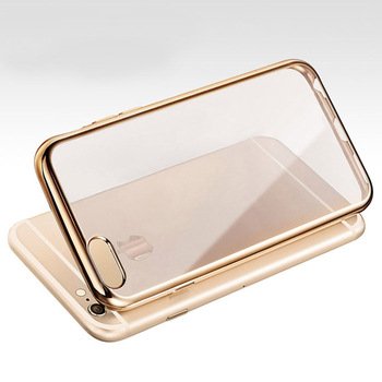 CaseUp Apple iPhone 6S Plus Lazer Kesim Silikon Kılıf Gold