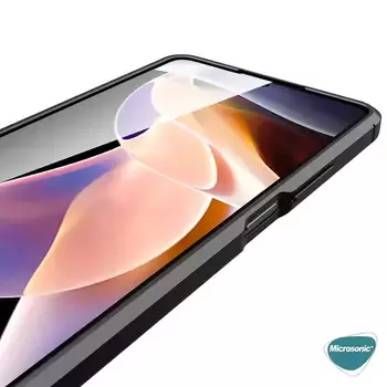 Microsonic Xiaomi Poco X4 Pro 5G Kılıf Deri Dokulu Silikon Siyah