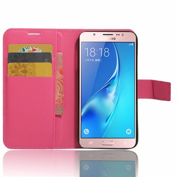 CaseUp Samsung Galaxy J7 2016 Cüzdanlı Suni Deri Kılıf Pembe