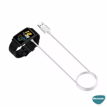 Microsonic Huawei Watch Fit 2 Manyetik USB Şarj Kablosu Beyaz