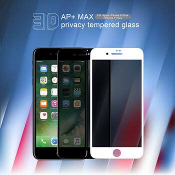 Microsonic Apple iPhone 8 Plus Invisible Privacy Kavisli Ekran Koruyucu Siyah