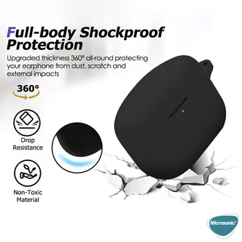 Microsonic Sony WF-1000XM5 Kılıf Askılı Mat Silikon Siyah