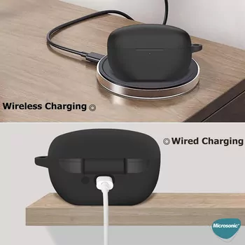 Microsonic Sony WF-1000XM5 Kılıf Askılı Mat Silikon Siyah