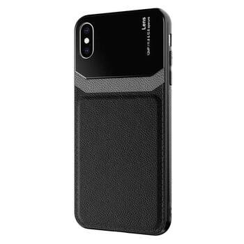 Microsonic Apple iPhone XS Kılıf Uniq Leather Siyah