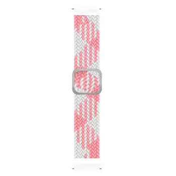 Microsonic Samsung Galaxy Watch 46mm Kordon Braided Loop Band Pembe Beyaz