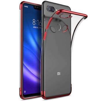 Microsonic Xiaomi Mi 8 Lite Kılıf Skyfall Transparent Clear Kırmızı