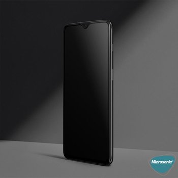 Microsonic OnePlus 7T Kavisli Temperli Cam Ekran Koruyucu Film Siyah