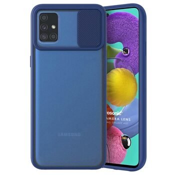 Microsonic Samsung Galaxy A71 Kılıf Slide Camera Lens Protection Lacivert