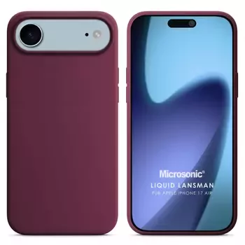 Microsonic Apple iPhone 17 Air Kılıf Liquid Lansman Silikon Bordo