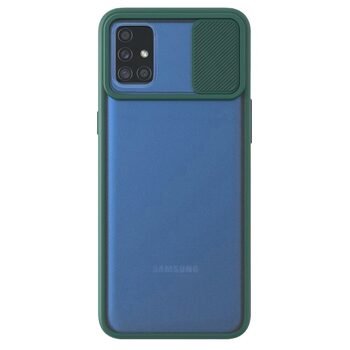 Microsonic Samsung Galaxy A71 Kılıf Slide Camera Lens Protection Koyu Yeşil