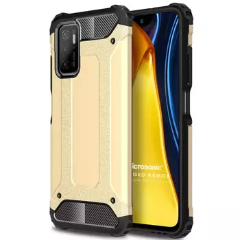 Microsonic Xiaomi Poco M3 Pro Kılıf Rugged Armor Gold