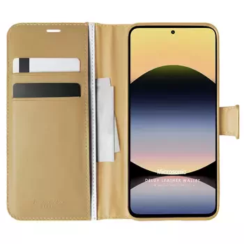 Microsonic Xiaomi Redmi Note 14 4G Kılıf Delux Leather Wallet Gold
