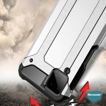 Microsonic Samsung Galaxy M12 Kılıf Rugged Armor Gümüş