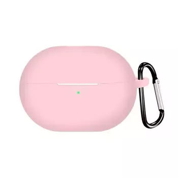 Microsonic Huawei FreeBuds Pro 4 Kılıf Askılı Mat Silikon Pembe