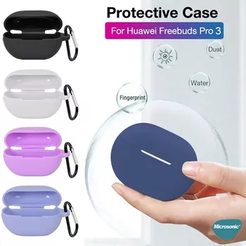 Microsonic Huawei FreeBuds Pro 4 Kılıf Askılı Mat Silikon Koyu Yeşil