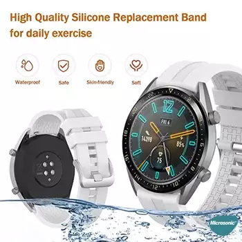 Microsonic Samsung Galaxy Watch 5 Pro 45mm Kordon, Silicone RapidBands Turuncu