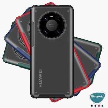 Microsonic Huawei Mate 40 Pro Kılıf Frosted Frame Kırmızı